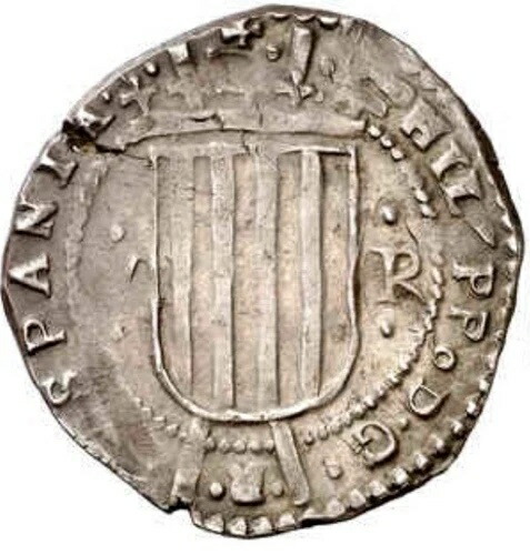 希少 1641年 5レアル コブ スペイン植民地銀貨 バルセロナミント リーパーズ