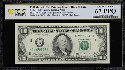 100 ドル PCGS 67 PPQ マット オフセット 100% フル EXT RARE 100 ドルでユニーク??