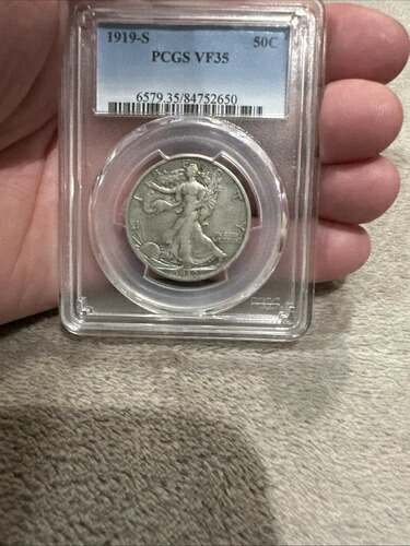 1919年 Sウォーキング・リバティ・ハーフダラー 希少品 PCGS VF35 グレート・ストライク4 グレード53