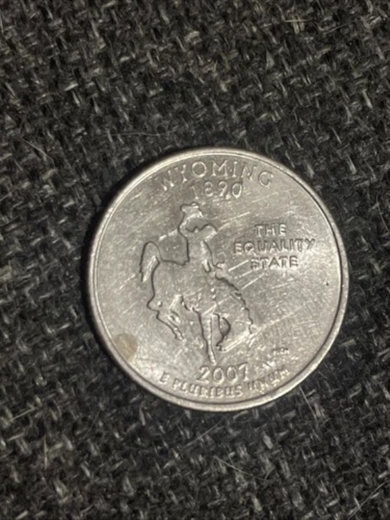 希少なワイオミング州 2007年 25セント硬貨