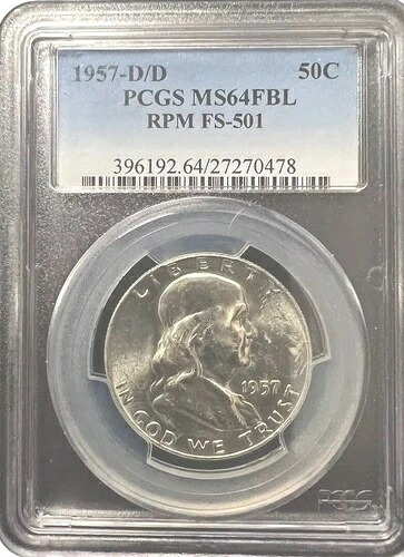 1957年 D/D 50セント PCGS MS64 FBL RPM FS-501｜WORLD RESOURCE【KING店】