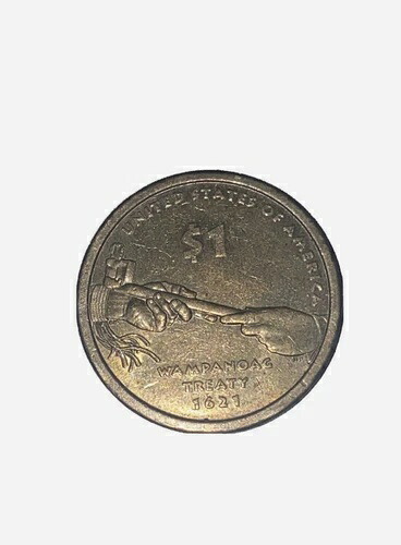 レア サカガウィア ワンパノアグ条約 1621 コイン