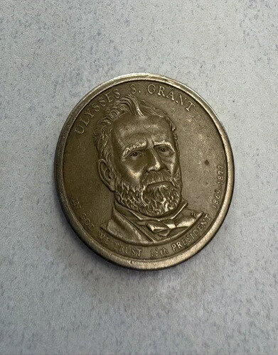 希少なユリシーズ・D・グラント・ドル硬貨 1869-1877 第18代大統領 エラー 上下逆さま