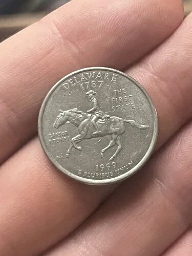 希少 1787 1999 D デラウェア *最初の州 25 セント硬貨* シーザー ロドニー付き