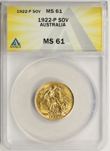 1922-P オーストラリア ゴールド ソブリン ANACS MS61