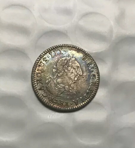 スペイン チャールズ 3 世 ジェム メキシコ シティで 1781 年 MO-FF に鋳造 1/2 レアル 未流通!|WORLD RESOURCE【KING店】