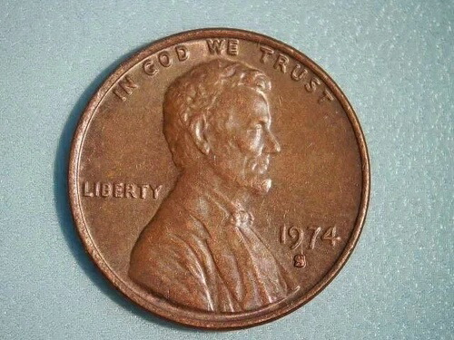 「エラー」1974年Sリンカーン記念館、ミントマーク「S」が「D」の上に刻印