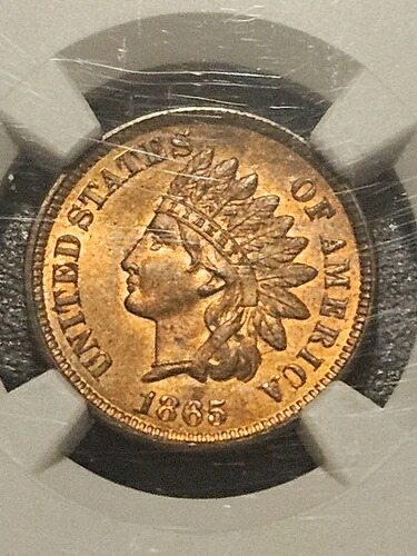 1865年インディアンヘッドセント MS64RD レッド!