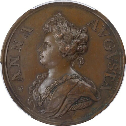 イギリス 1710年 メダル - アン女王 - ベチューン占領 PCGS SP64 クローカー