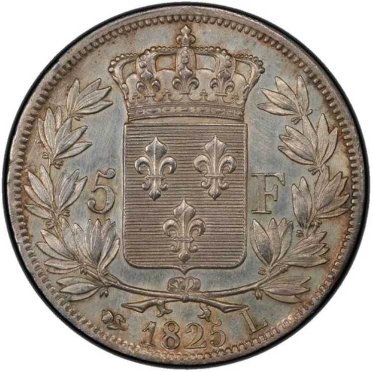 シャルル10世 5フラン 1825 バイヨンヌ 1stタイプ 希少 ファーストストライク 極上｜WORLD RESOURCE【KING店】