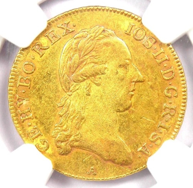 1788 年オーストリア ヨーゼフ 2 世 金ドゥカット コイン 1D - NGC AU53 認定 - 希少コイン!｜WORLD RESOURCE【KING店】 359,865円