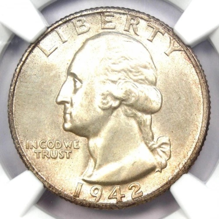 1942-S ワシントン クォーター 25C - NGC MS67+ プラス グレード - 価値 2,250 ドル!