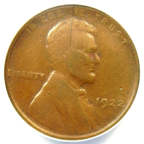 1922年 No D「プレーン」ストロングリバースリンカーンウィートセントペニー 1セント - ANACS VF35 詳細
