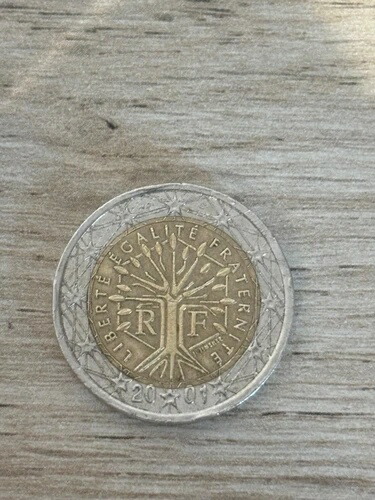 2ユーロ硬貨 フランス 2001年 (希少)