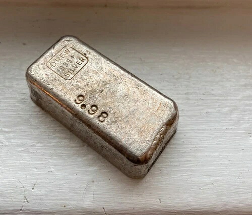 ヴィンテージ 9.98オンス トーンドリューシルバー 奇数重量 999 シルバーバー ヴィンテージ レア