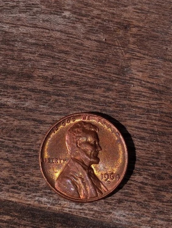 1964 D リンカーン ペニー - 上部の縁にエラー、縁の自由の女神像の「L」など !!希少品!