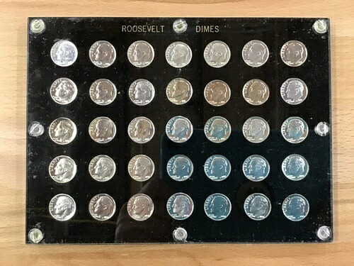 1960-64年 ルーズベルト シルバーダイム プルーフ コイン 35枚セット（カスタムホルダー入り E9647）｜WORLD RESOURCE【KING店】