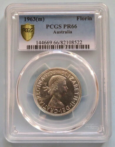 オーストラリア 1963年 フローリン金貨 プルーフ PCGS PR66 143,000円