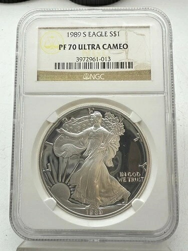 1989-S プルーフ 1ドル アメリカン シルバー イーグル NGC PF70UC ブラウンラベル 105,875円
