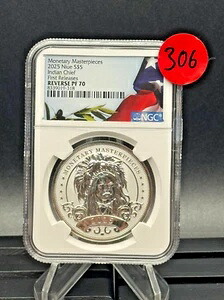 2025年 ニウエ 5ドル インディアン・チーフ ?? 裏面 PF70 NGC FR ? 1オンス .999 シルバー ??