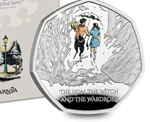 英国 2023 ライオンと魔女とワードローブ シルバープルーフ 50ペンス ナルニア国物語画像