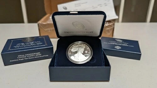 アメリカ陸軍250周年記念 アメリカンイーグル 1オンス プルーフ銀貨 192,500円