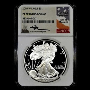 2005 W $1 プルーフ シルバー イーグル ? NGC PF-70 ? コイン マーカンティ サイン 017 ?信頼済み?