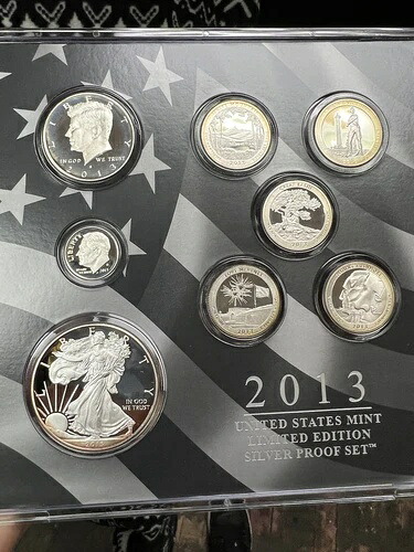 2013年 ナチュラルトーン シルバー 限定版 米国造幣局 プルーフセット COAとOGP付き