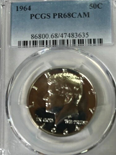 1964年プルーフ ケネディ シルバー ハーフドル - PCGS PR 68 カメオ