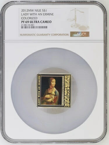 1ドル 2012年 ニウエ アーミンを連れた女性 シルバー プルーフ NGC PF69