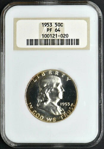 1953年 フランクリン プルーフ シルバー 50セント ハーフドル NGC PF 64