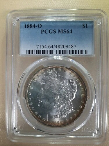 1884-O モーガン シルバー ダラー MS64 PCGS リム トーニング 素晴らしいコイン! 192,500円