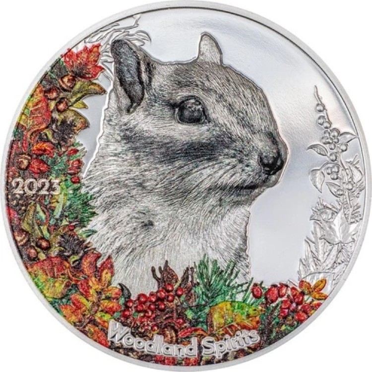 500 トグロッグ ウッドランドスピリッツ シマリス モンゴル 1オンス シルバー 2023