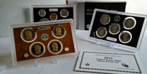 2012-S 米国造幣局 シルバープルーフセット (14枚) - オリジナルボックス付き COA付き 少量発行