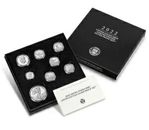 2022年米国造幣局限定版シルバープルーフセット（箱・鑑定書付き）