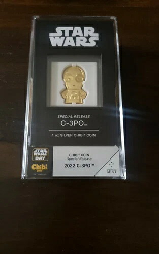 2022年 ニウエ スターウォーズ C-3PO チビコイン 1オンス 金メッキシルバー プルーフ C3PO ケース入り｜WORLD RESOURCE【KING店】