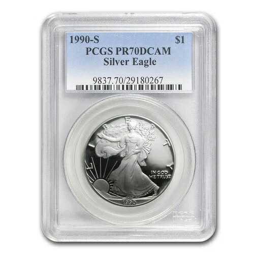 1990-S プルーフ アメリカン シルバー イーグル PR-70 PCGS｜WORLD RESOURCE【KING店】