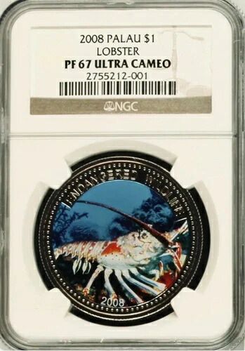 2008年 ロブスター海洋生物保護、パラオ - NGC PF67 - トップポップ ?? ウルトラカメオ｜WORLD RESOURCE【KING店】