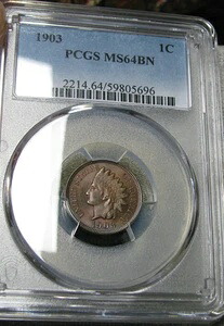 1903 年インディアン セント ペニー ---- PCGS MS-64 素晴らしいコイン ---- #342C｜WORLD RESOURCE【KING店】