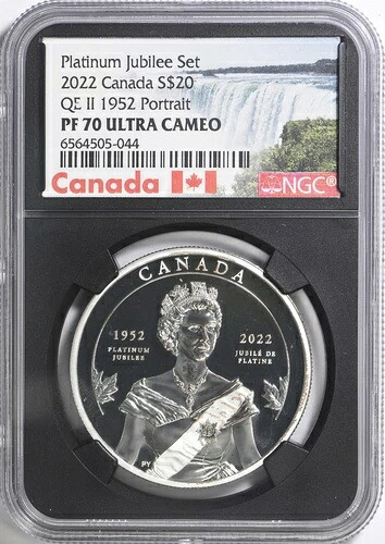2022年 カナダドル 純銀 エリザベス2世記念プラチナ NGC PF70 UCAM｜WORLD RESOURCE【KING店】