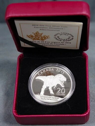 2015年 20ドル カナダ恐竜：アルバートサウルス 純銀貨 48,180円