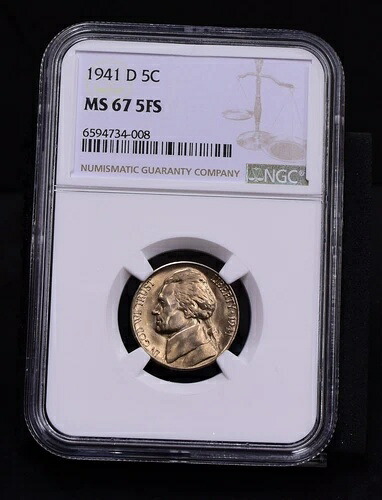 1941-D ジェファーソンニッケル - NGC MS67 5FS (#48549-L)