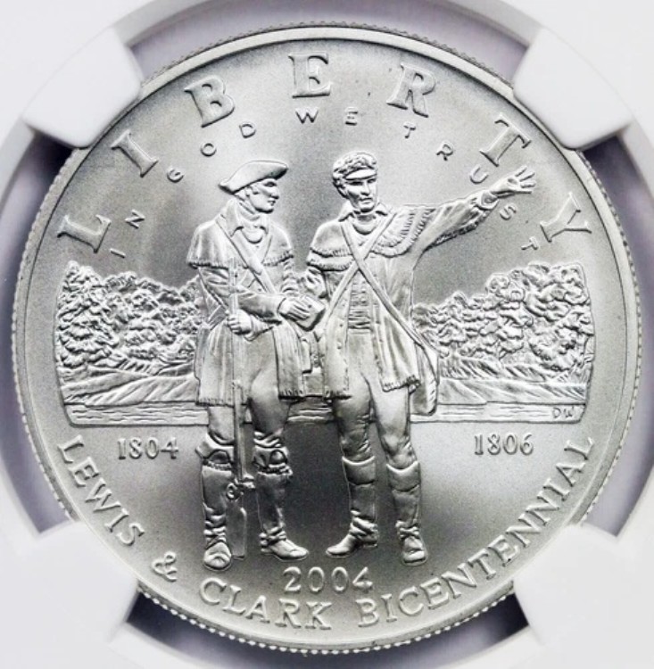 2004年 P ルイス・クラーク生誕200周年記念銀貨 $1 MS 70 NGC 89,540円