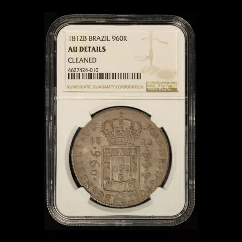 1812B ブラジル 960 REIS NGC AU 詳細 - クリーニング済み - 米国送料無料｜WORLD RESOURCE【KING店】