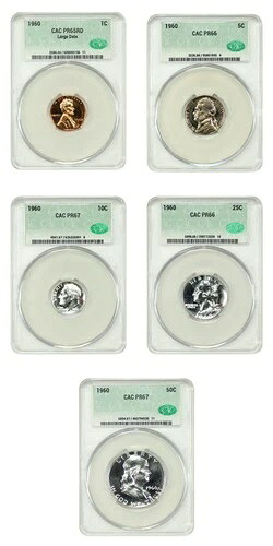 1960年 プルーフセット 1C-50C CACG PR65-67 (5枚) - プルーフセット｜WORLD RESOURCE【KING店】