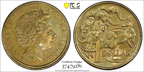 オーストラリア 2000 $1 ドル / 10 セント レア ラバ ストライク ローミント PCGS ANC 58 #02|WORLD RESOURCE【KING店】