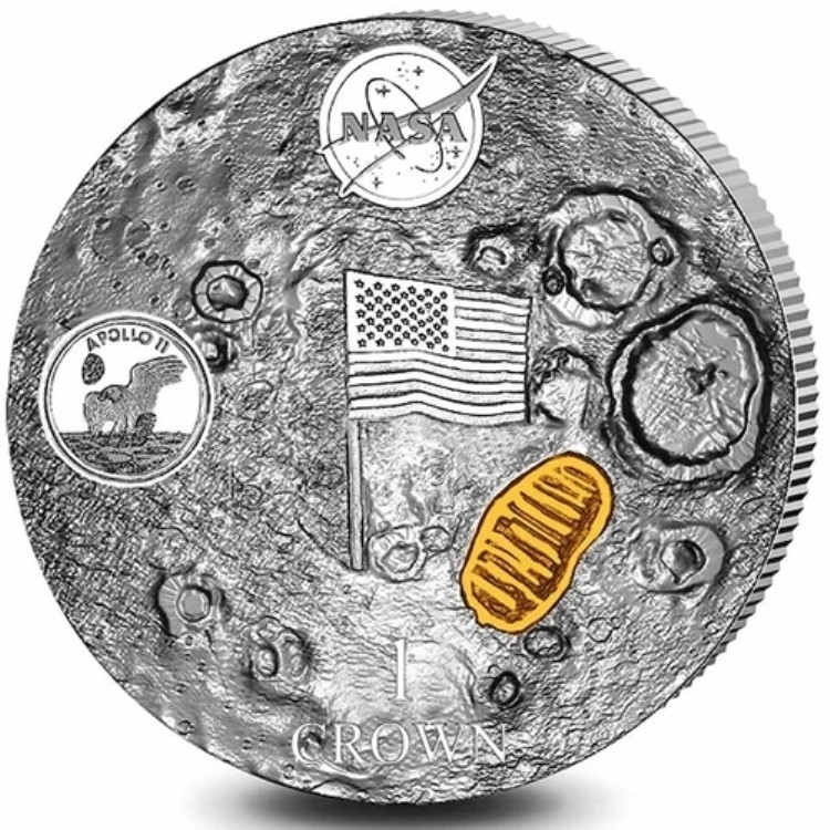 希少 アセンション島 アポロ11号 NASA 初の月面歩行 2019年 銀貨 2オンス G