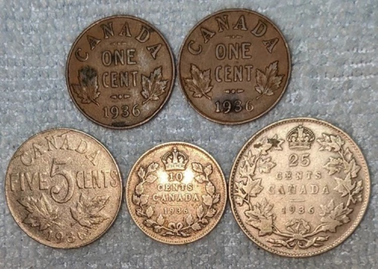 1936年 グレートオールドカナダコイン 合計5枚セット|WORLD RESOURCE【KING店】