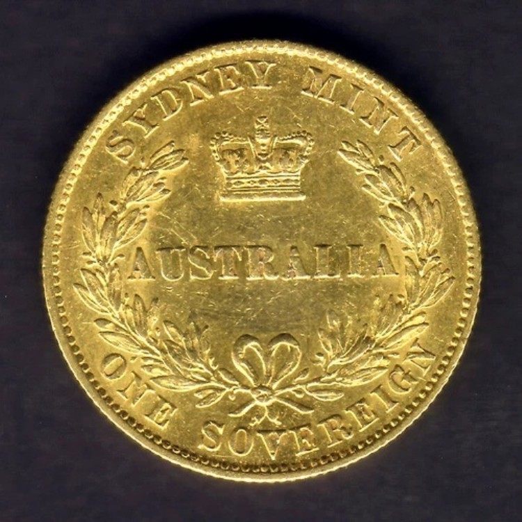 オーストラリア。1860年シドニー造幣局 - ソブリン金貨。gVF - 光沢あり