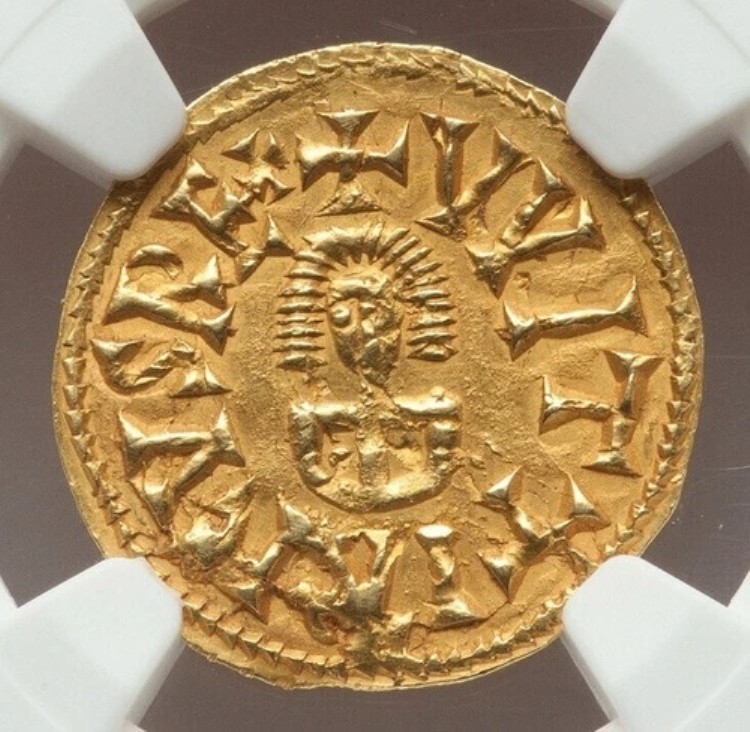 西暦603-610年 西ゴート族 ウィッテリック金貨 トレミシス MS-62 NGC Emerita 造幣局
